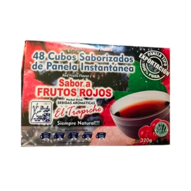 Cubos de panela instantanea sabor Frutos Rojos El trapiche x 48 - 320g