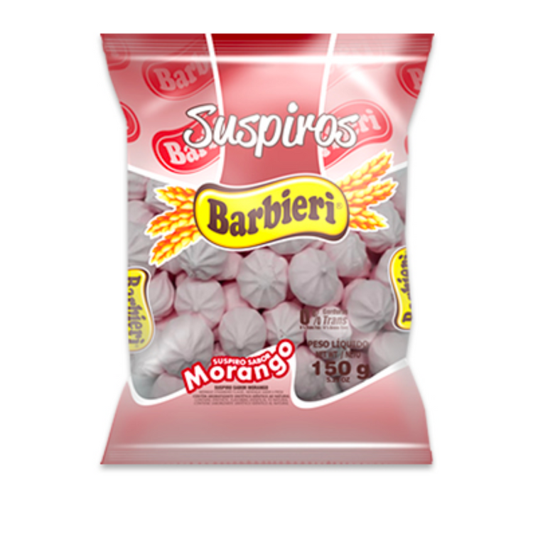 Barbieri Suspiros Sabor Morango 150g