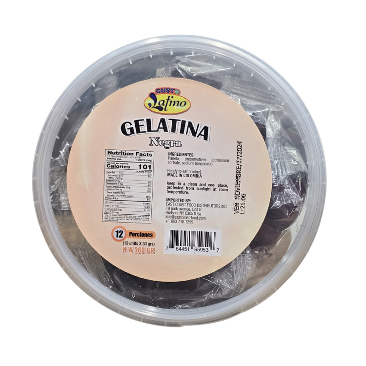 Gelatina Negra Gusto Latino 12Und 360g